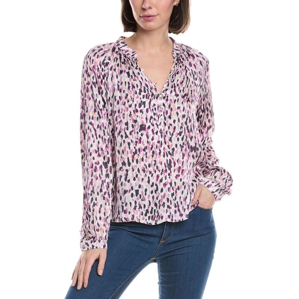 Bella Dahl Pink and Purple Crew Neck Top